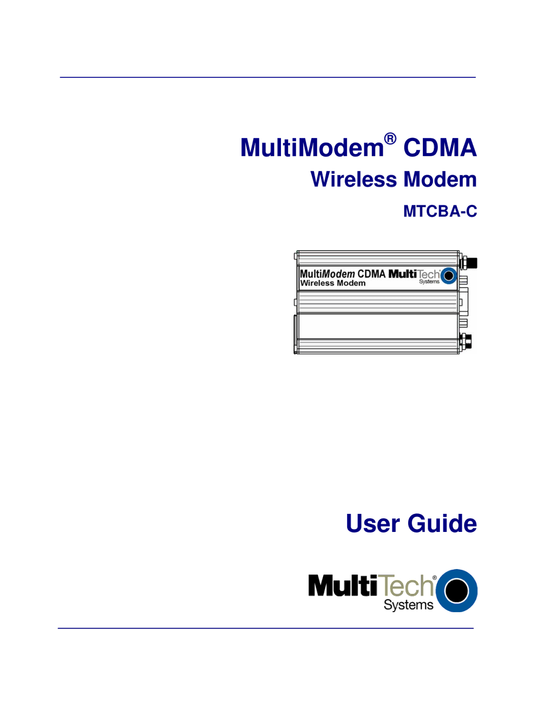 Multi-Tech Systems MTCBA-C manual MultiModem Cdma 