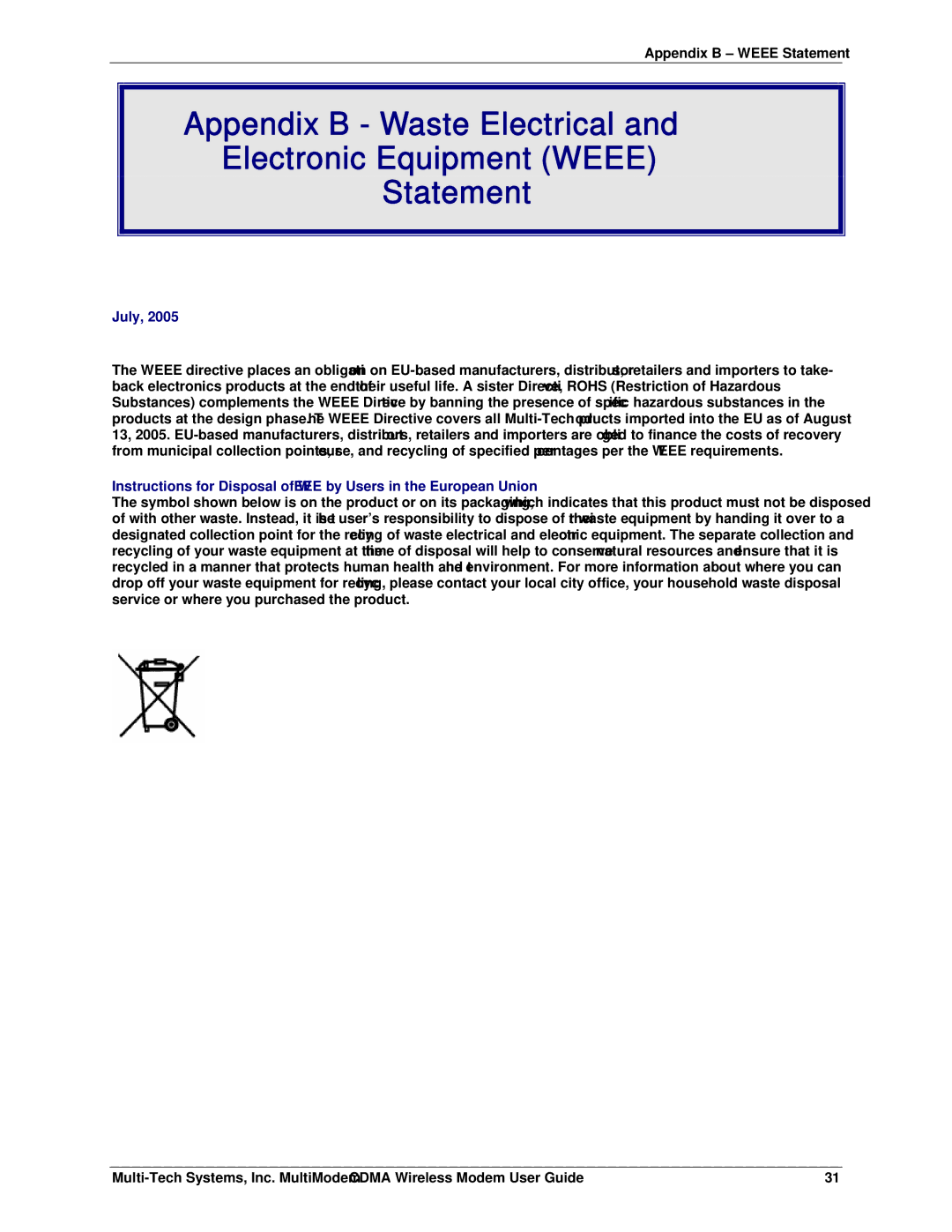 Multi-Tech Systems MTCBA-C manual July 