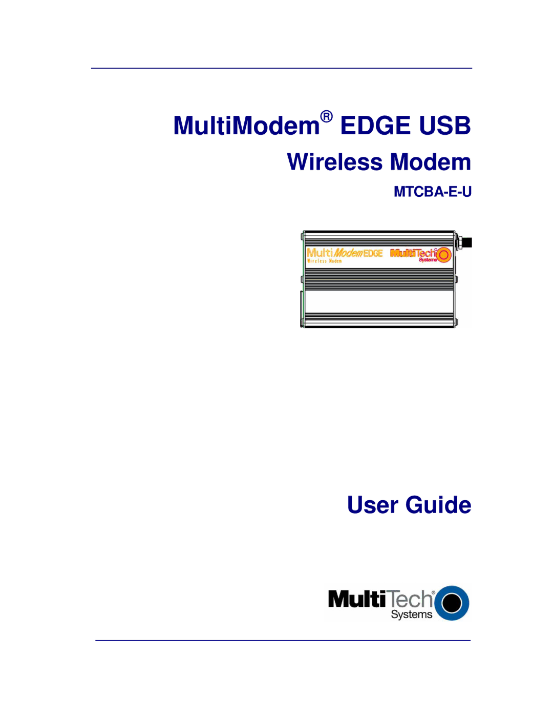 Multi-Tech Systems MTCBA-E-U manual MultiModem Edge USB 