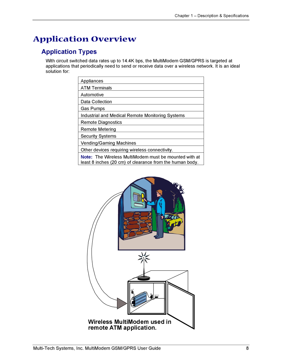 Multi-Tech Systems MTCBA-G-F1 manual Application Overview, Application Types 