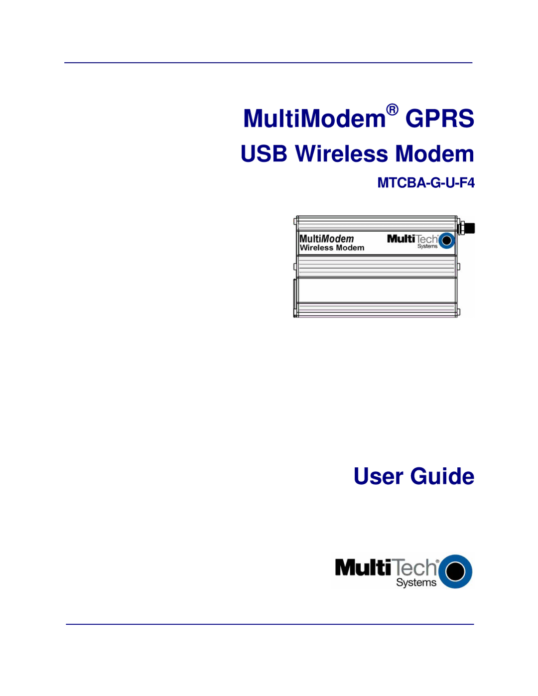 Multi-Tech Systems MTCBA-G-U-F4 manual MultiModem Gprs 