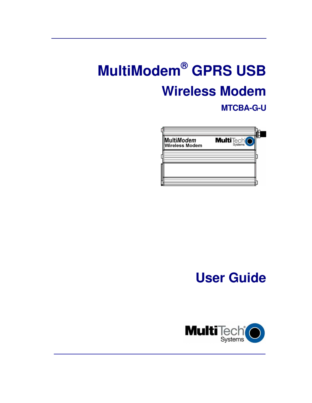 Multi-Tech Systems MTCBA-G-U manual MultiModem Gprs USB 