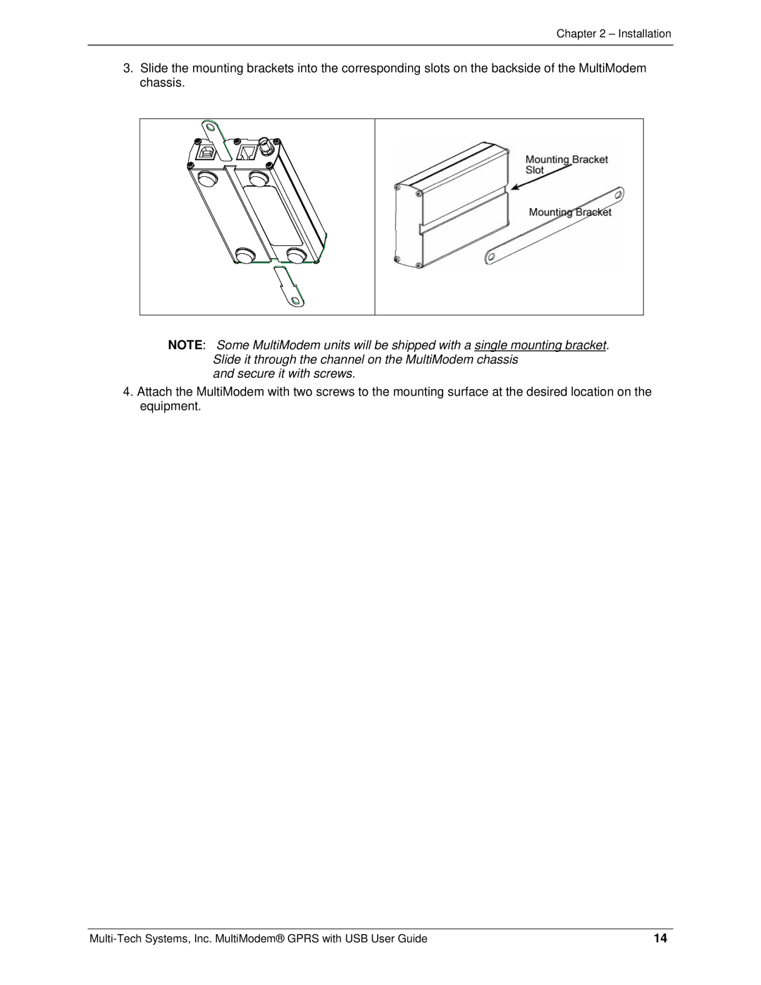 Multi-Tech Systems MTCBA-G-UF1, MTCBA-G-UF2 manual Secure it with screws 