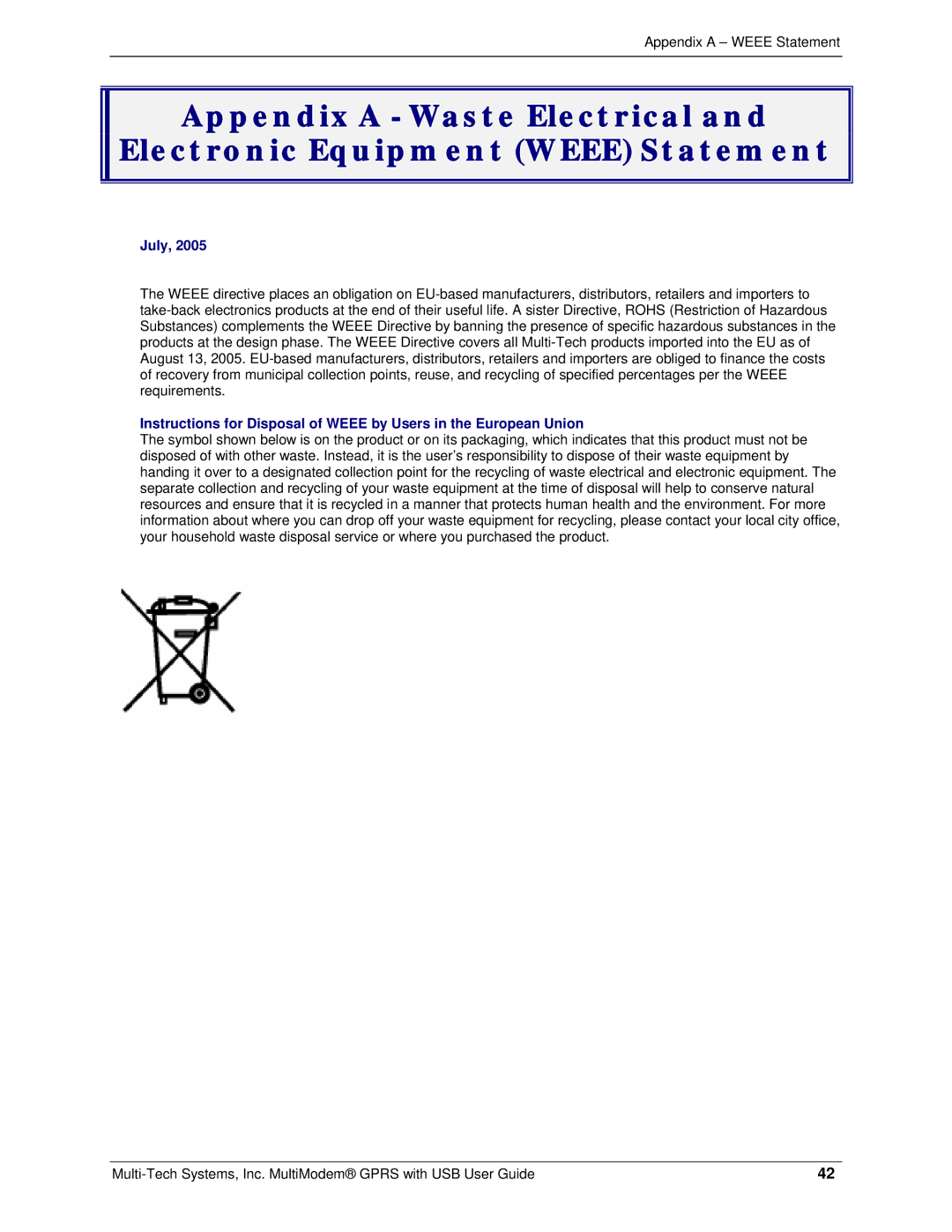 Multi-Tech Systems MTCBA-G-UF1, MTCBA-G-UF2 manual July 