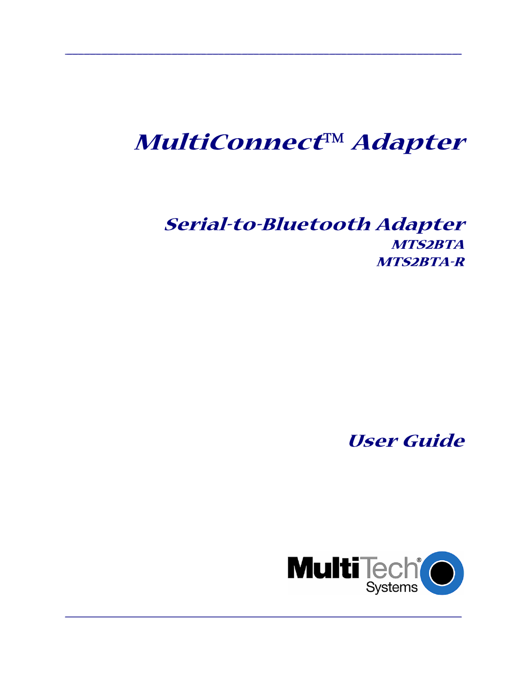 Multi-Tech Systems MTS2BTA manual MultiConnect Adapter 