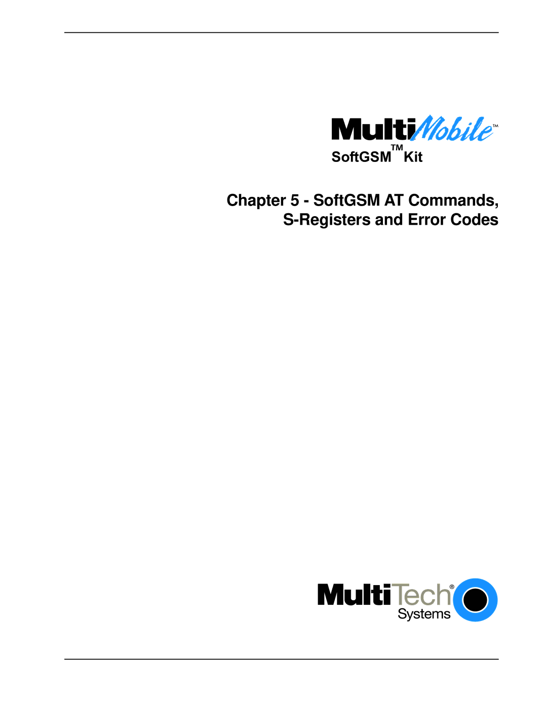 Multi-Tech Systems MTSGSM manual SoftGSM AT Commands, S-Registers and Error Codes 