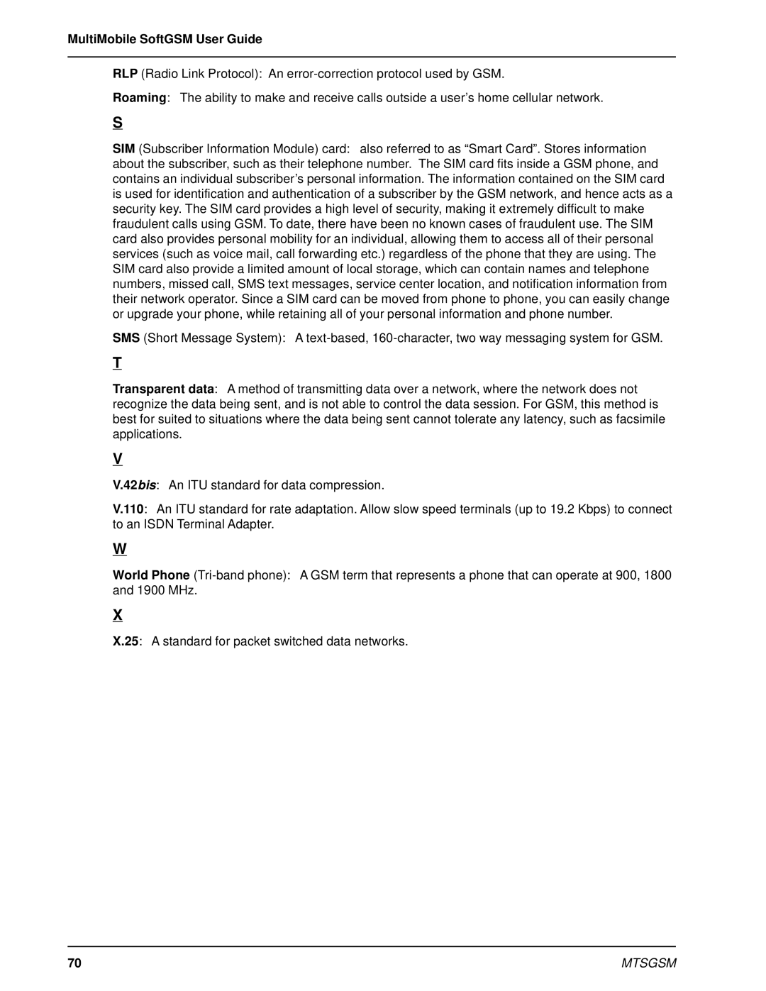 Multi-Tech Systems MTSGSM manual Mtsgsm 