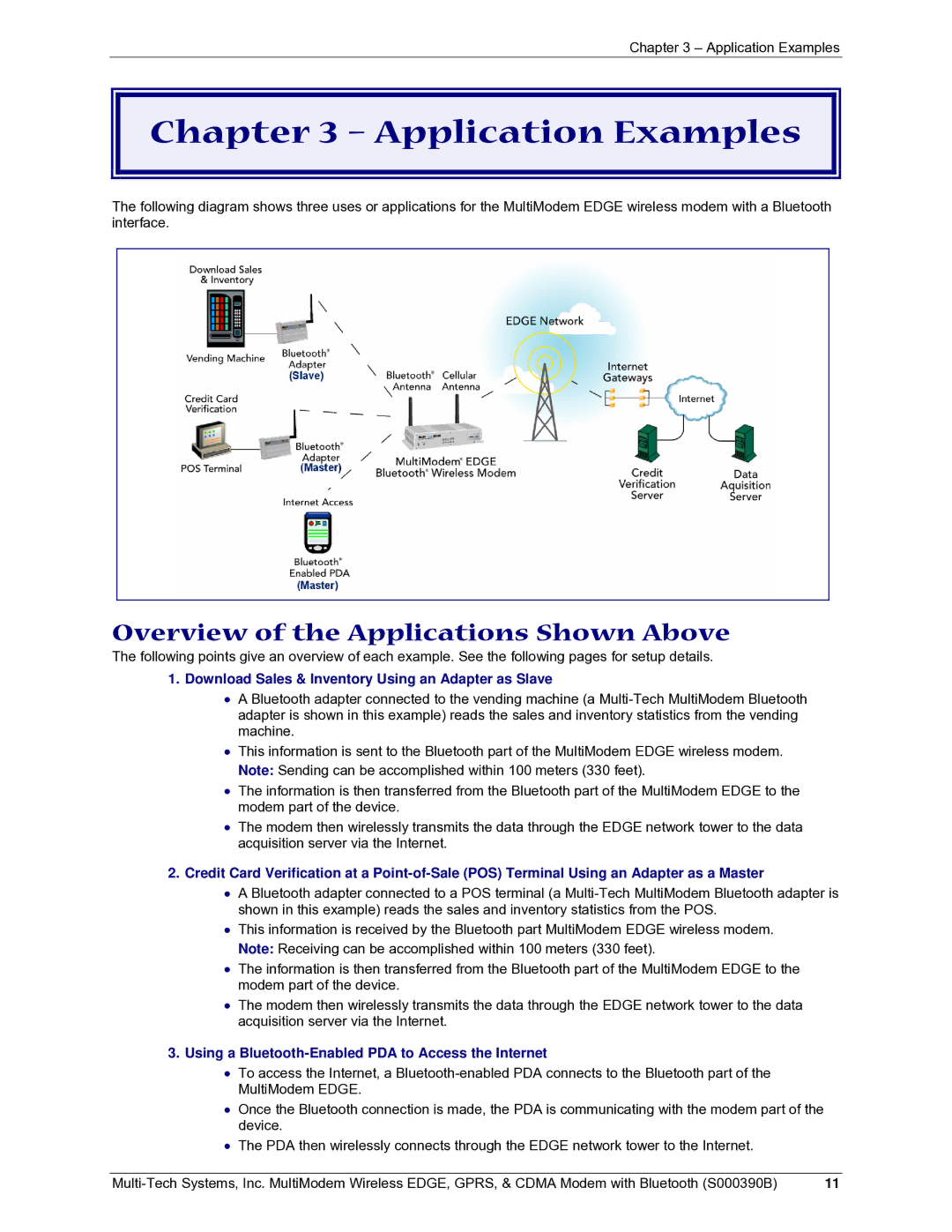 Multi-Tech Systems MultiModem manual Application Examples, Overview of the Applications Shown Above 