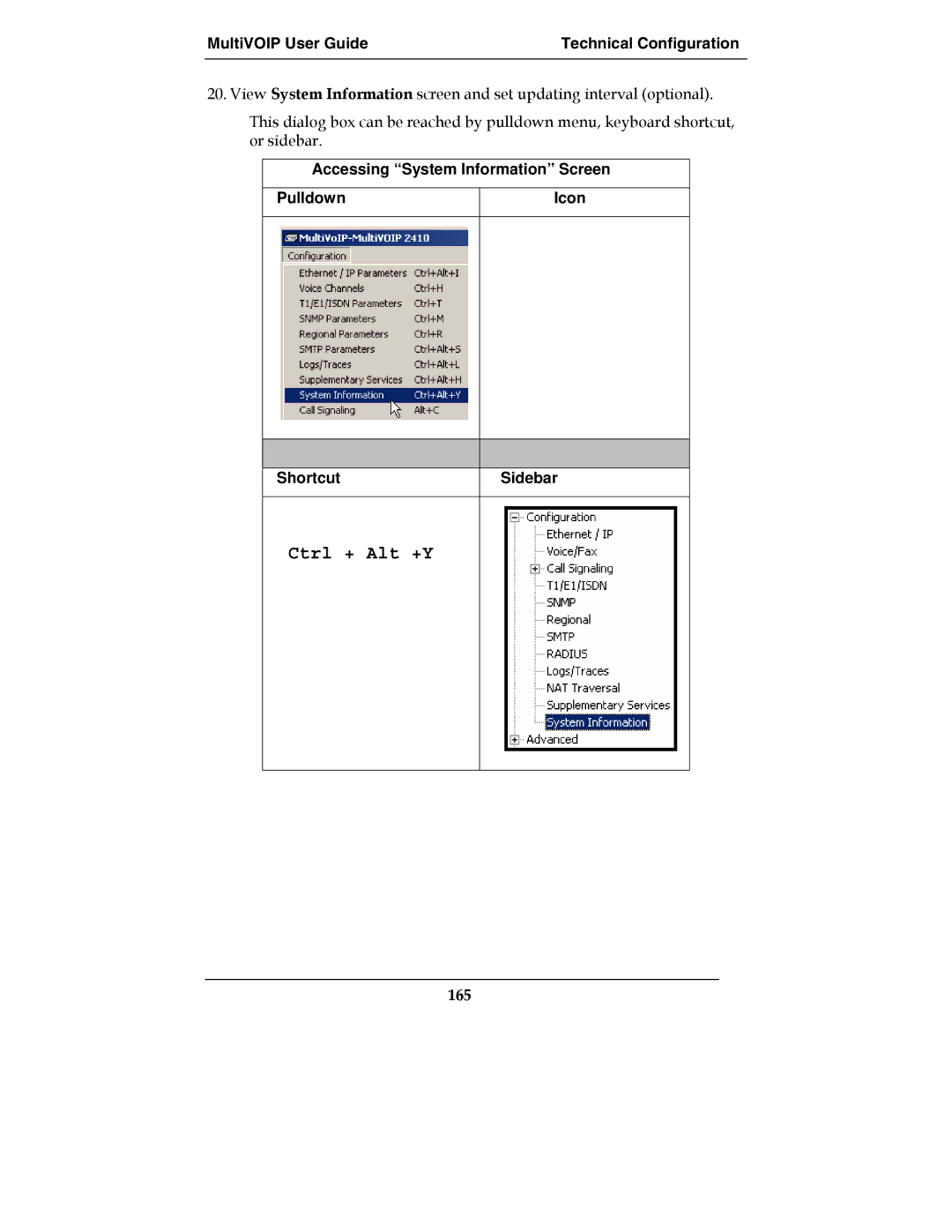 Multi-Tech Systems MultiVOIPTM, MVP-2410, MVP-3010, E1 manual Ctrl + Alt +Y, 165 