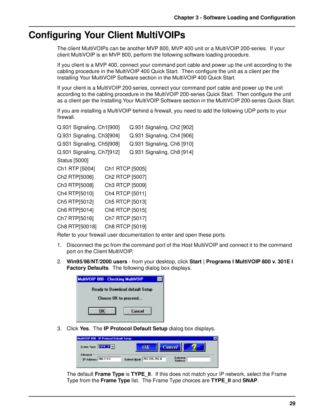 Multi-Tech Systems MVP 800 manual Configuring Your Client MultiVOIPs 