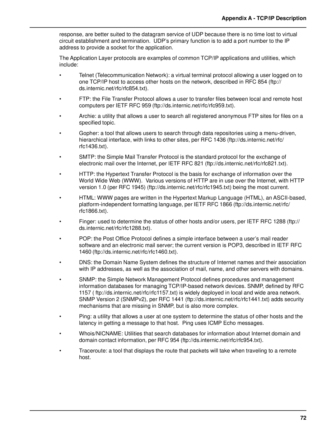 Multi-Tech Systems MVP 800 manual Appendix a TCP/IP Description 