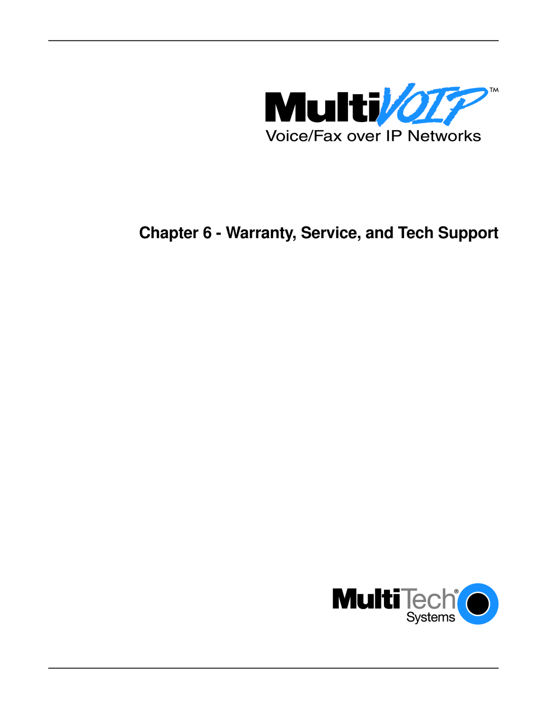 Multi-Tech Systems MVP 800 manual Warranty, Service, and Tech Support 