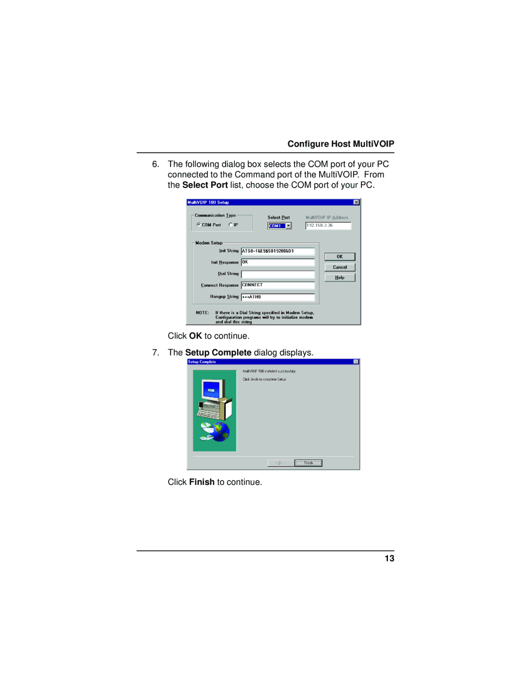 Multi-Tech Systems MVP110 quick start Configure Host MultiVOIP 