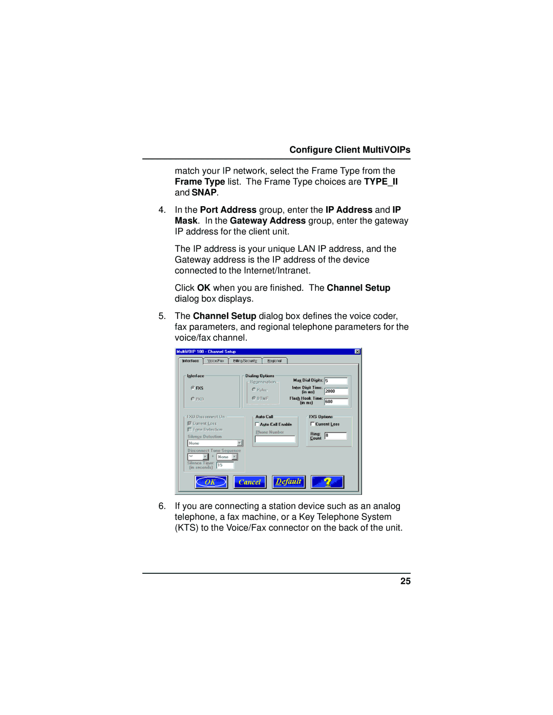 Multi-Tech Systems MVP110 quick start Configure Client MultiVOIPs 