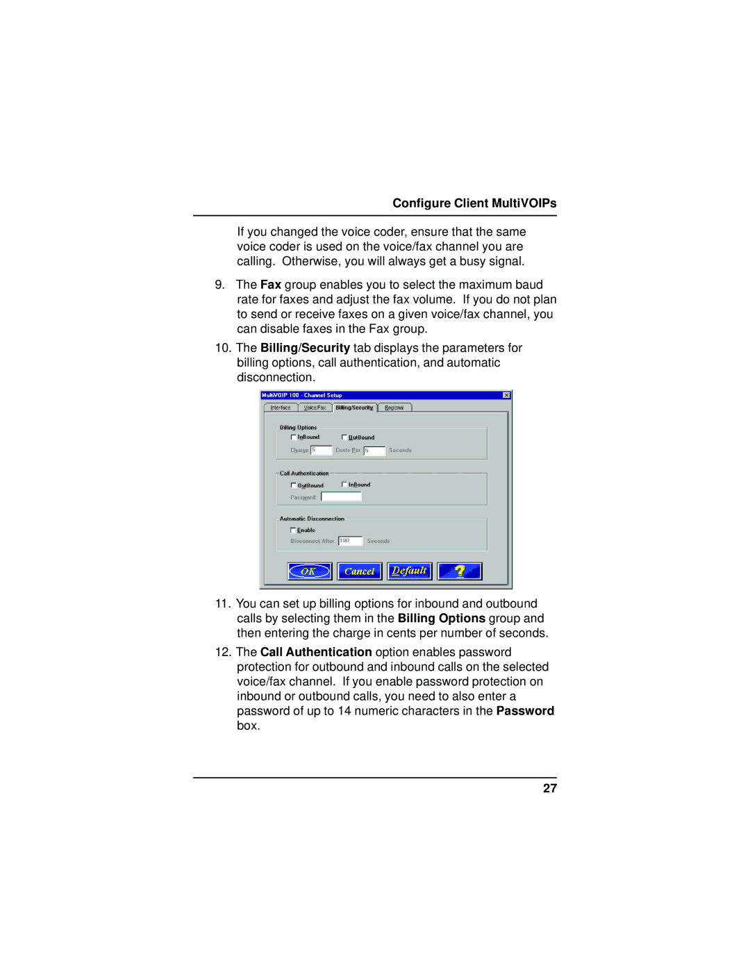 Multi-Tech Systems MVP110 quick start Configure Client MultiVOIPs 