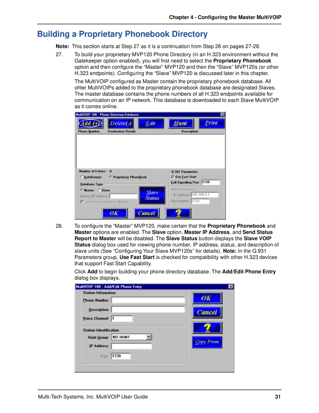 Multi-Tech Systems MVP120 manual Building a Proprietary Phonebook Directory 