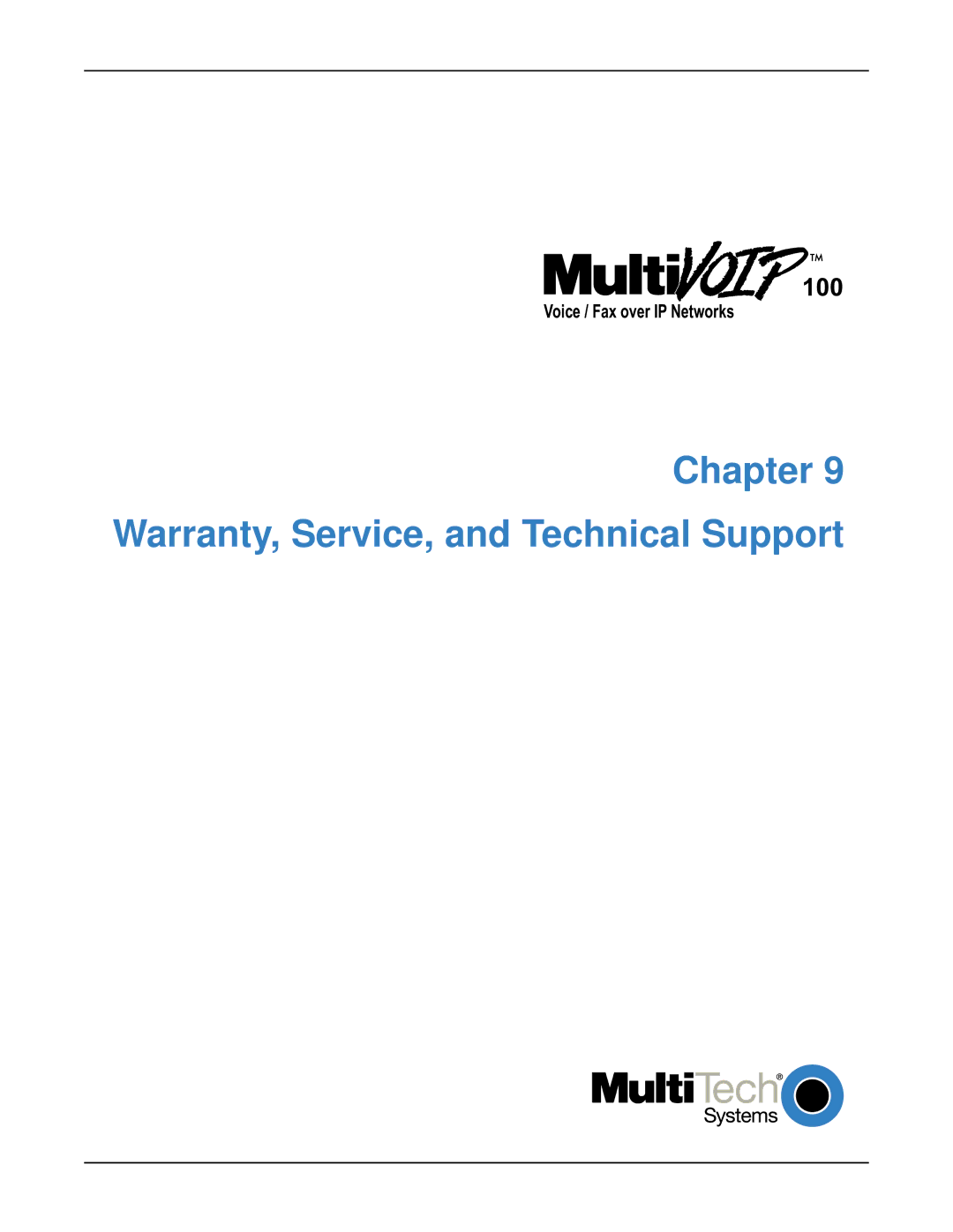 Multi-Tech Systems MVP120 manual Chapter Warranty, Service, and Technical Support 