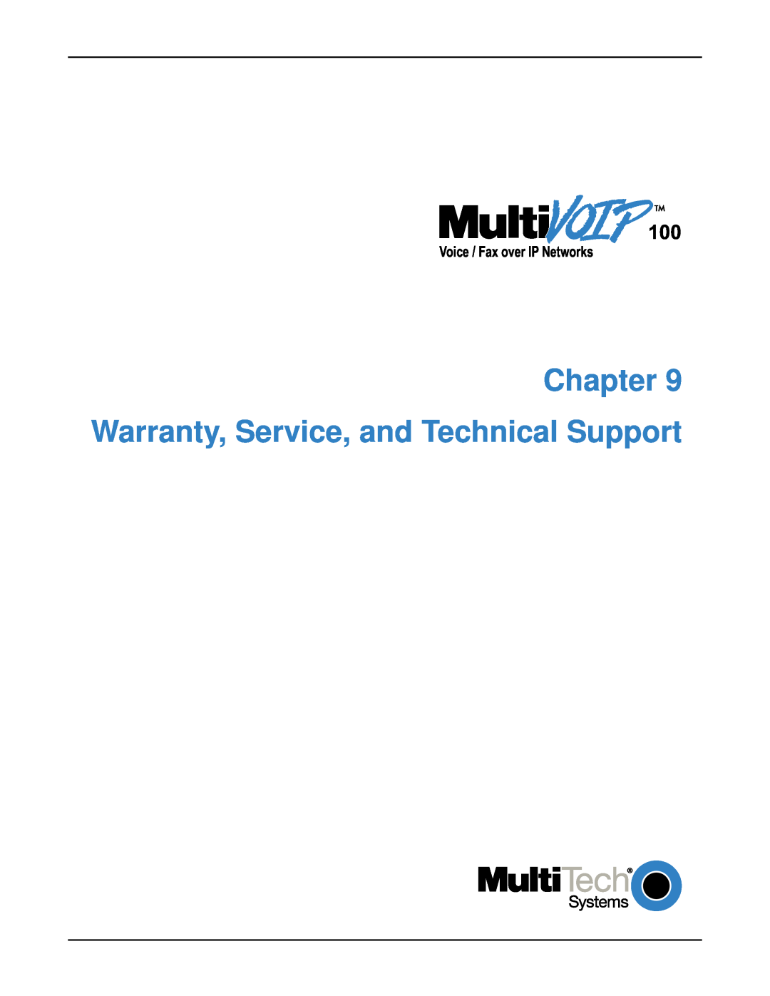 Multi-Tech Systems MVP120 manual Chapter Warranty, Service, and Technical Support, Voice / Fax over IP Networks 
