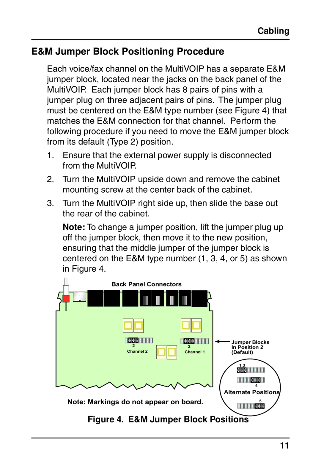 Multi-Tech Systems MVP200 quick start Jumper Block Positioning Procedure, M Jumper Block Positions 