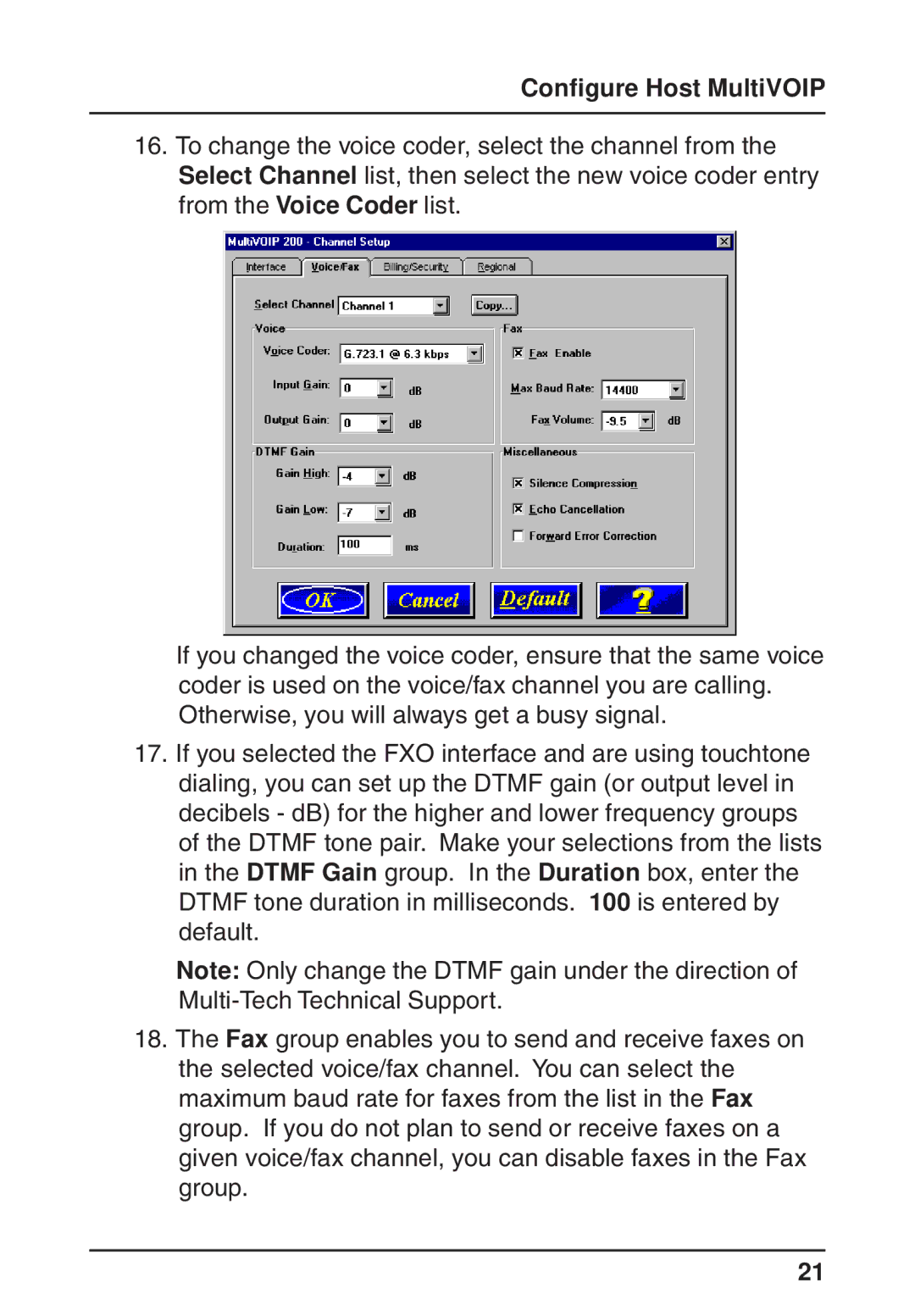 Multi-Tech Systems MVP200 quick start Configure Host MultiVOIP 