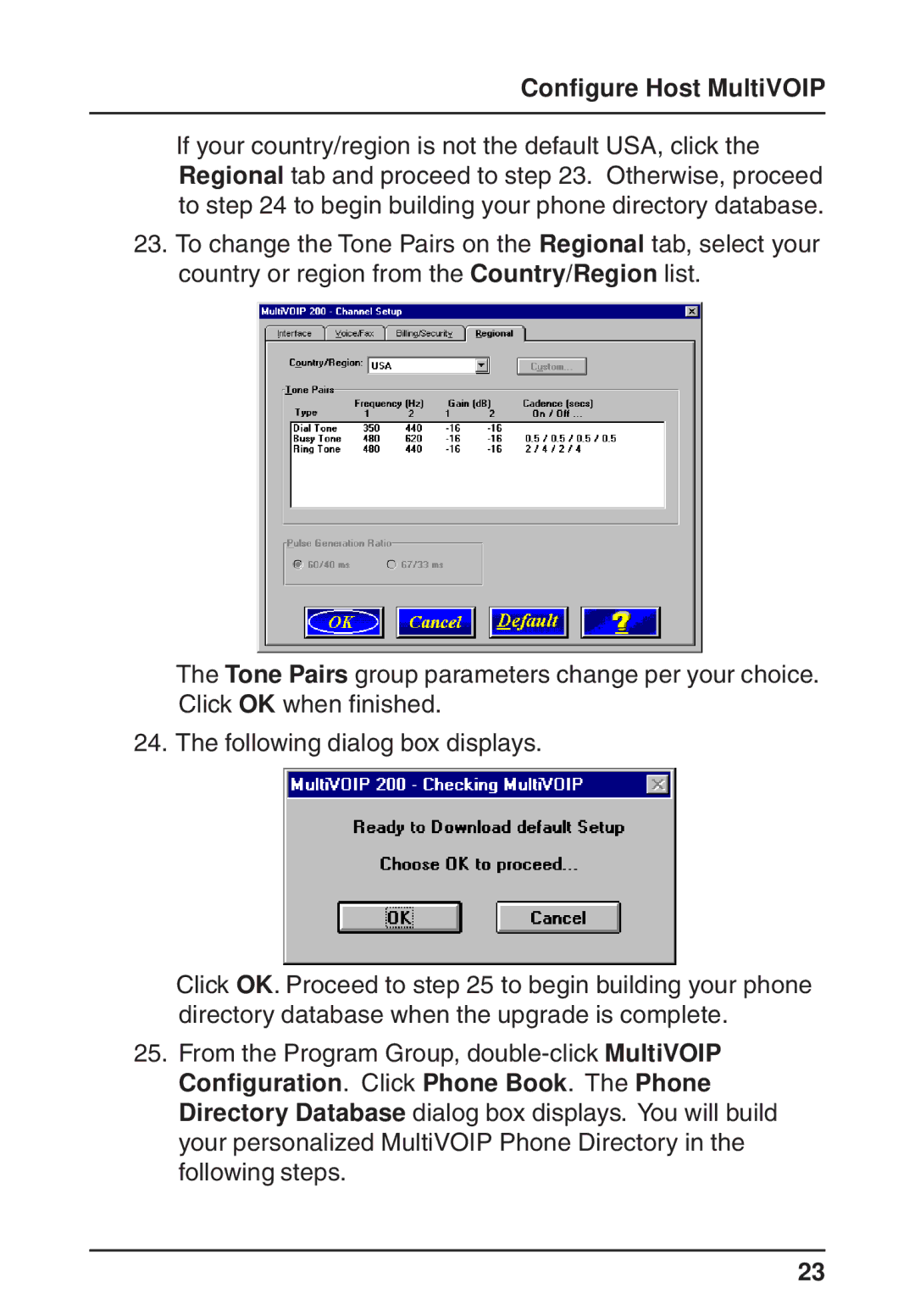 Multi-Tech Systems MVP200 quick start Configure Host MultiVOIP 