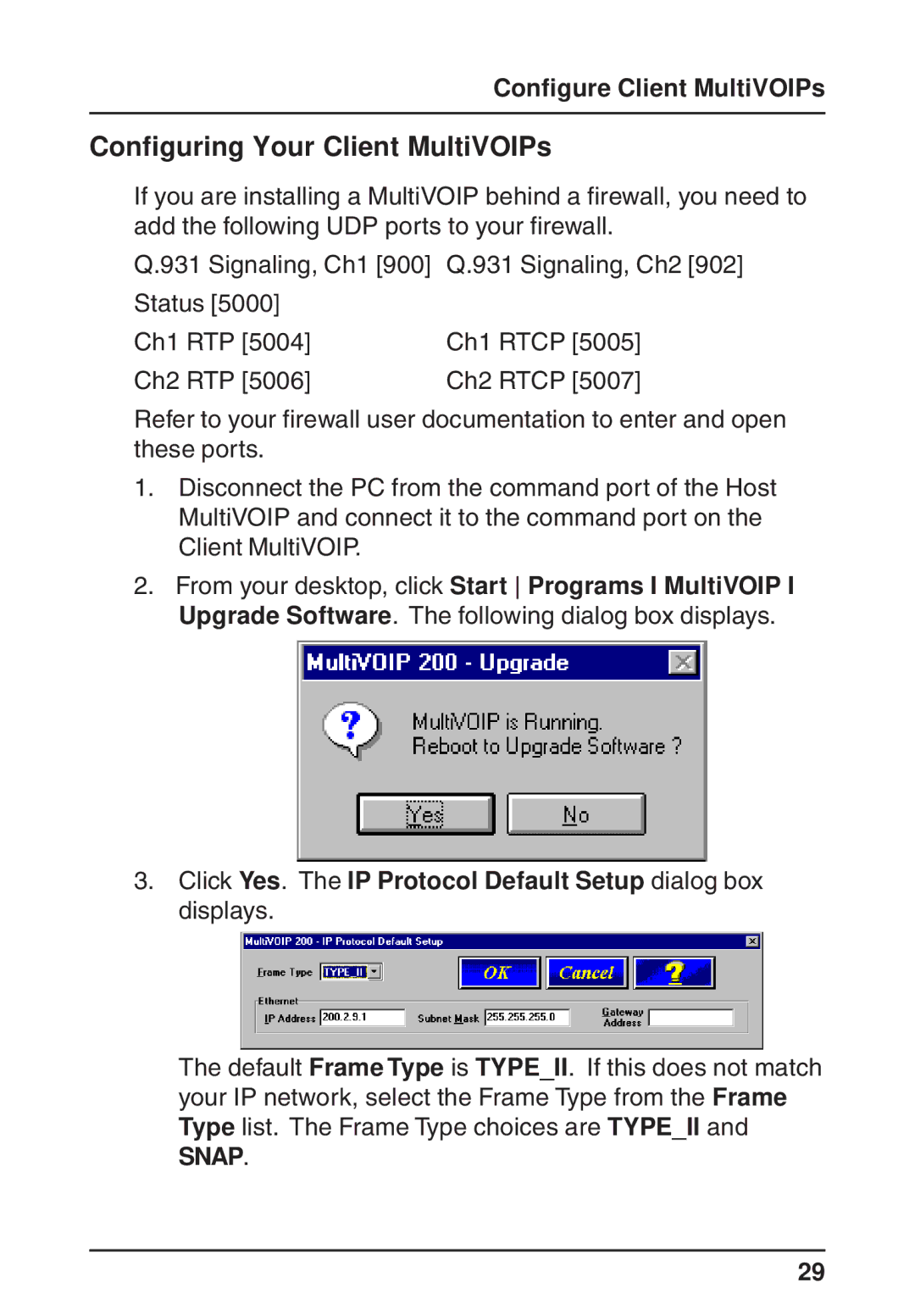 Multi-Tech Systems MVP200 quick start Configuring Your Client MultiVOIPs 