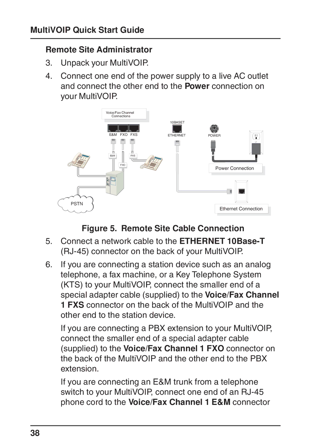 Multi-Tech Systems MVP200 quick start Remote Site Cable Connection 