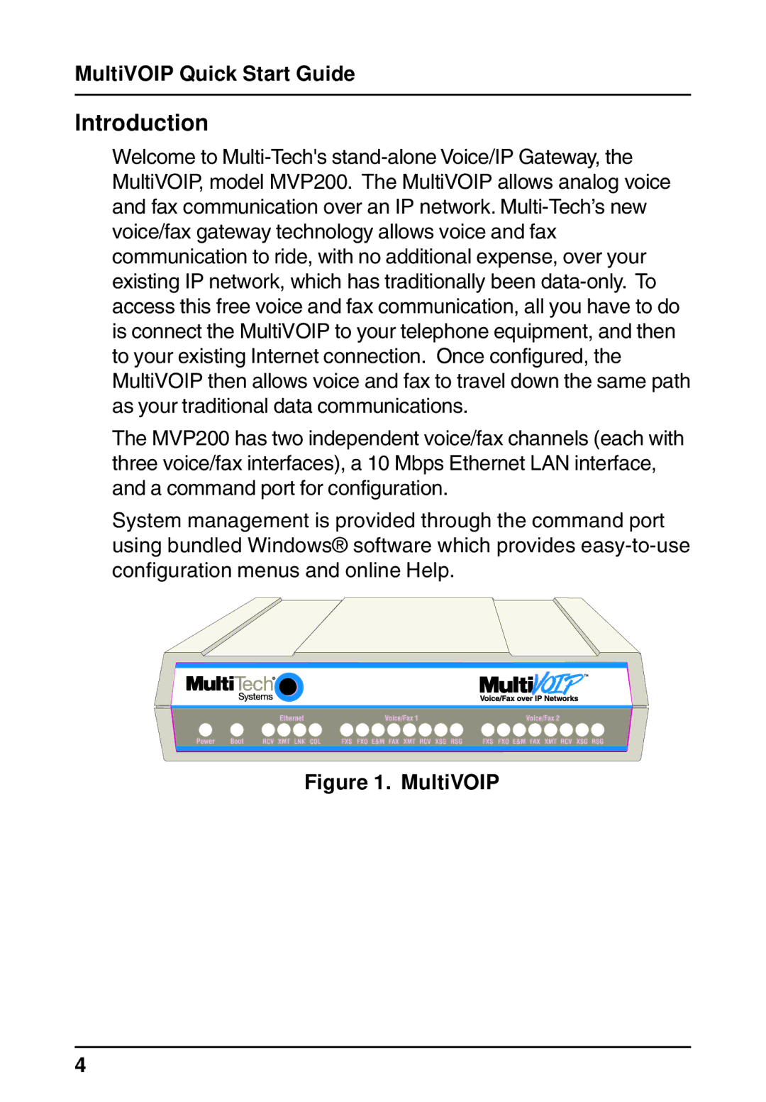 Multi-Tech Systems MVP200 quick start Introduction, MultiVOIP 