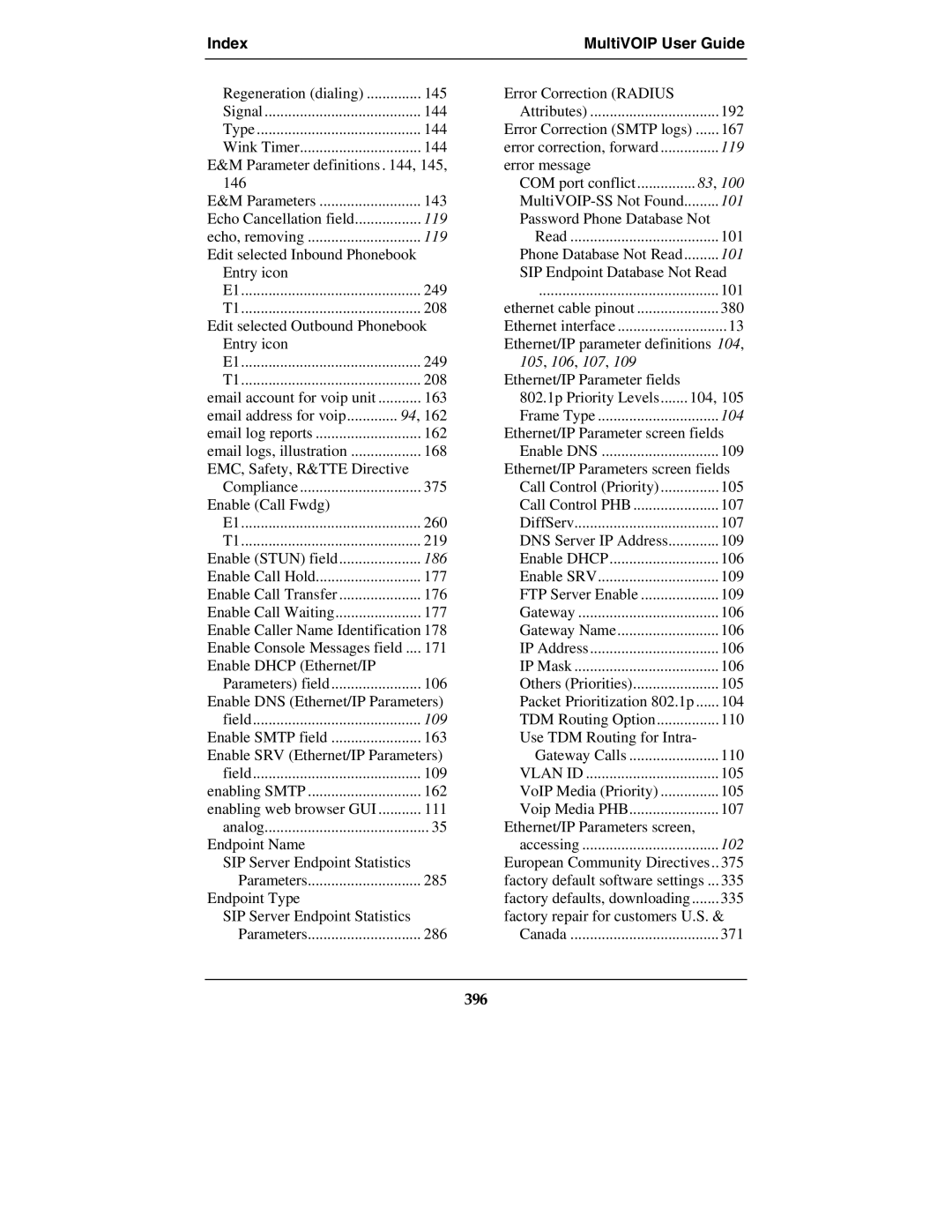 Multi-Tech Systems MVP210-SS manual Vlan ID, 396 