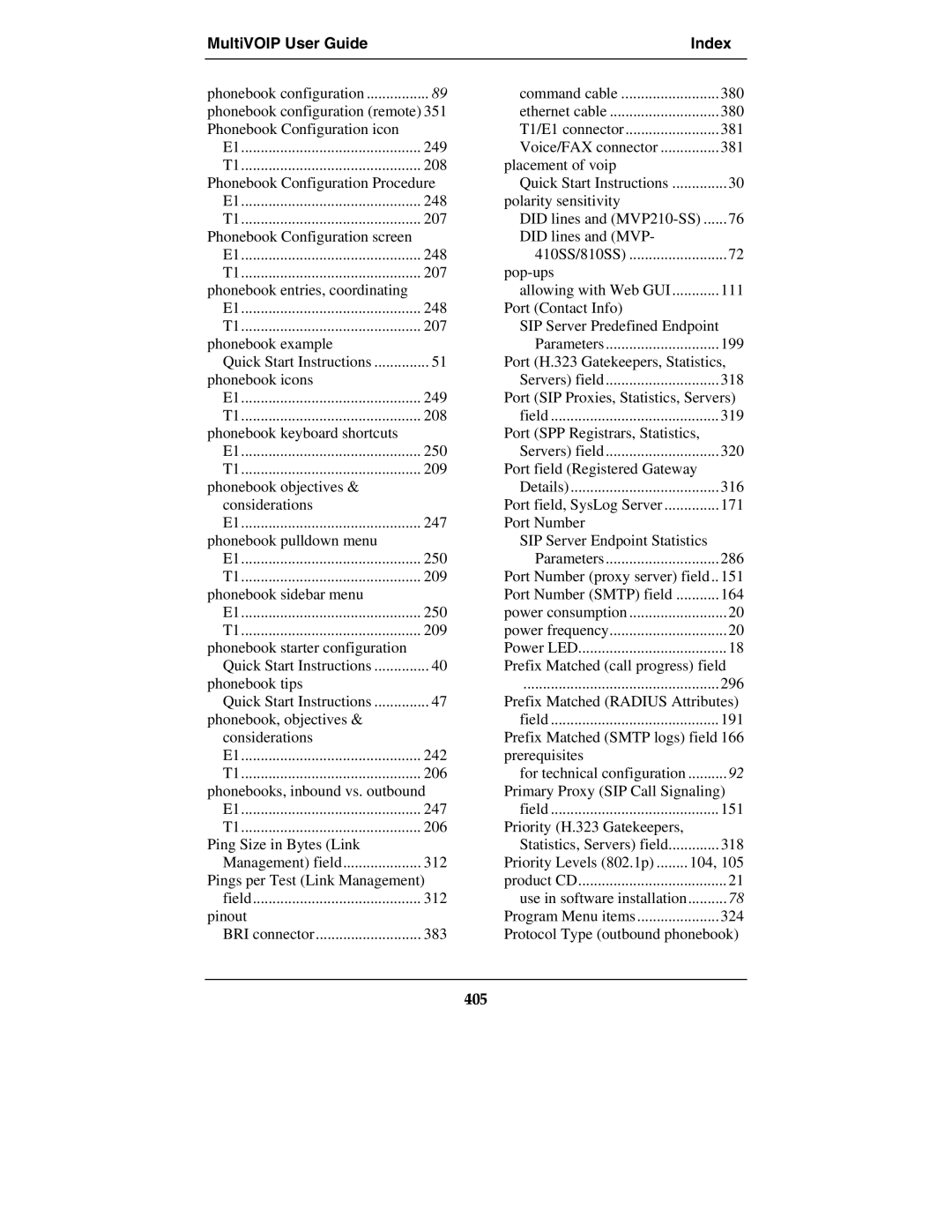 Multi-Tech Systems MVP210-SS manual 405 