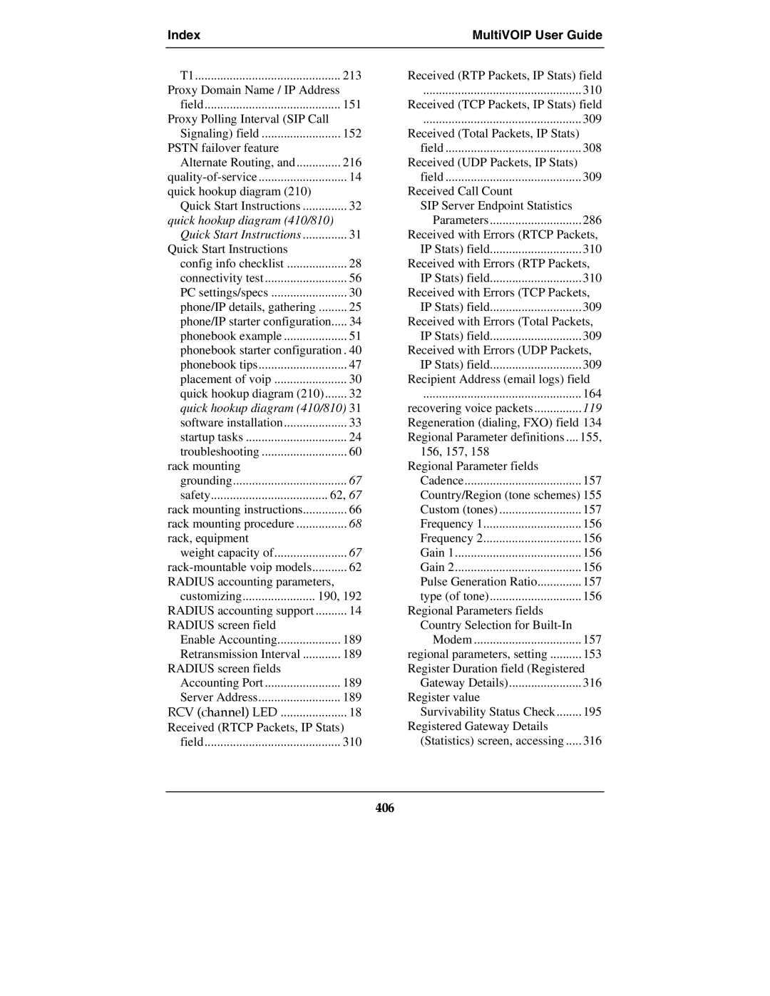 Multi-Tech Systems MVP210-SS manual Quick hookup diagram 410/810, 406 