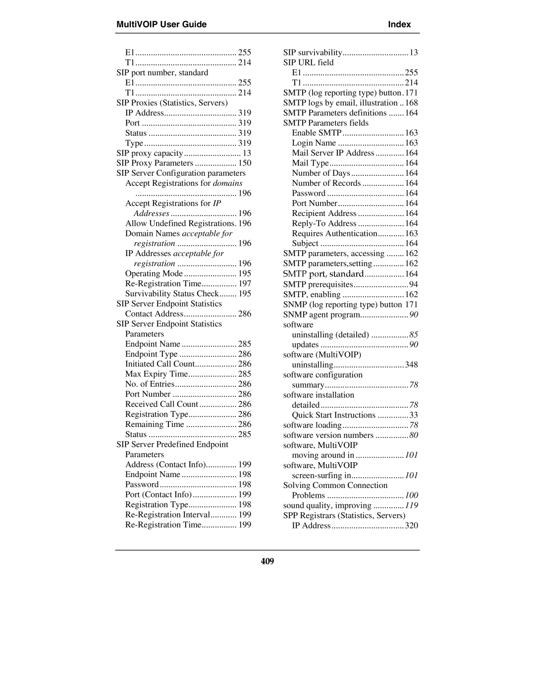 Multi-Tech Systems MVP210-SS manual IP Addresses acceptable for, 409 