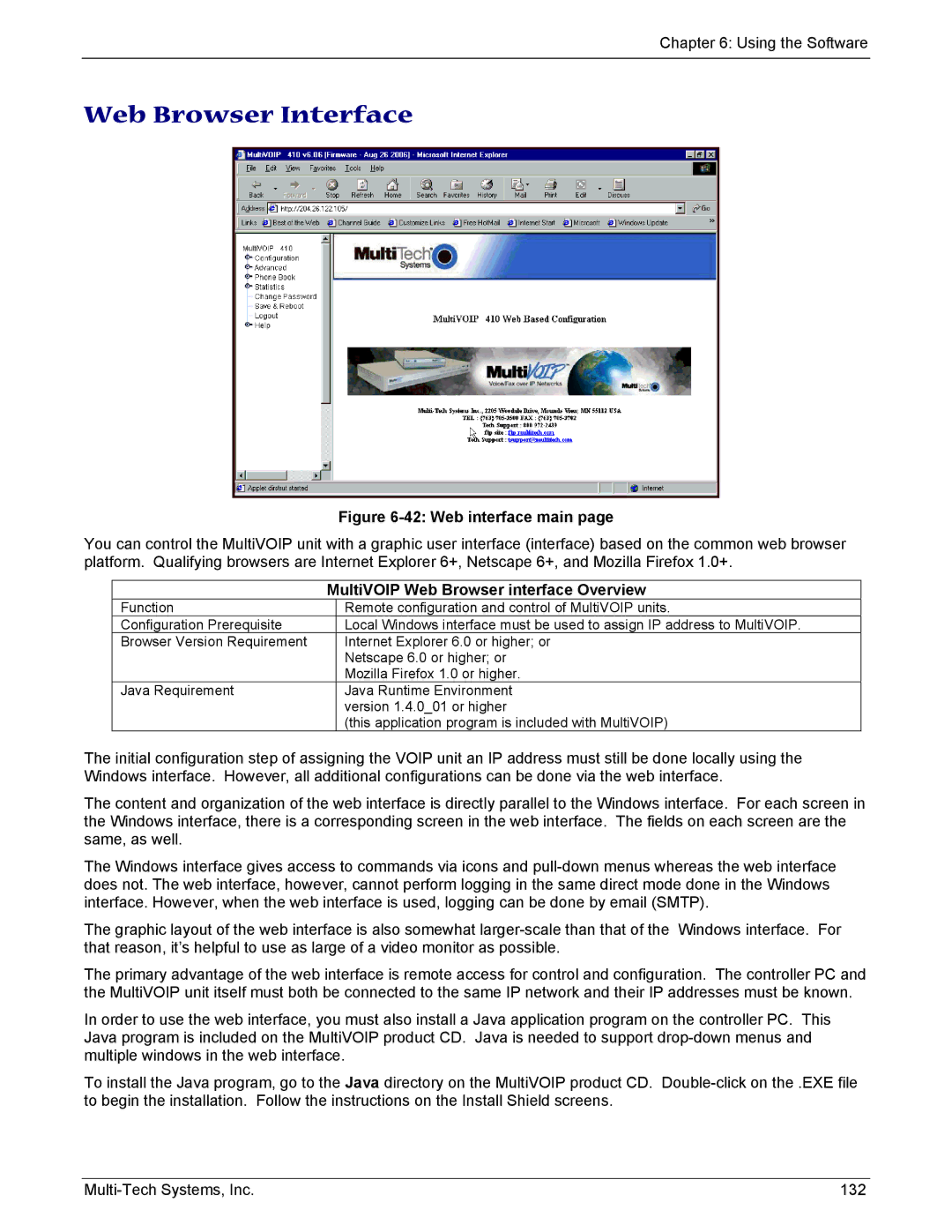 Multi-Tech Systems MVP210/410/810-SS, MVP210/410/810-FX manual Web interface main, MultiVOIP Web Browser interface Overview 