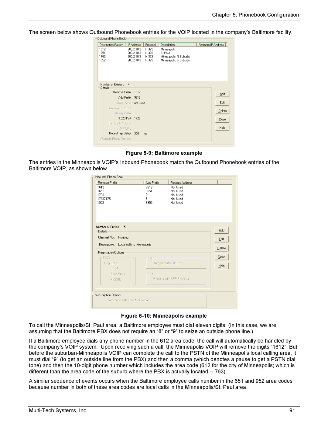 Multi-Tech Systems MVP210/410/810-SS, MVP210/410/810-FX manual Baltimore example 