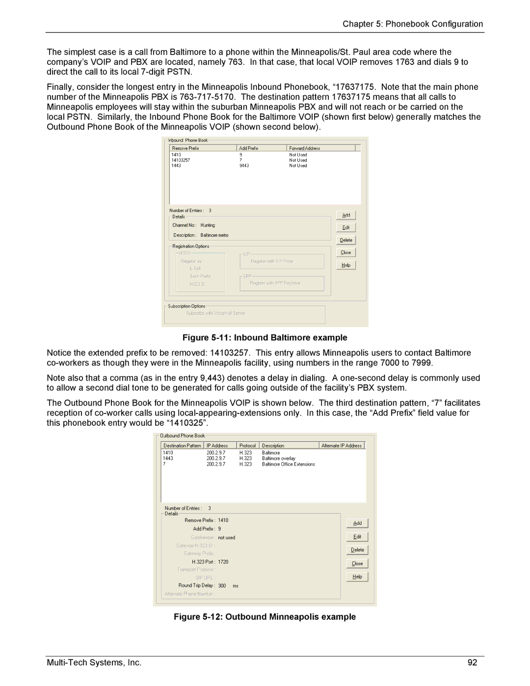 Multi-Tech Systems MVP210/410/810-FX, MVP210/410/810-SS manual Inbound Baltimore example 