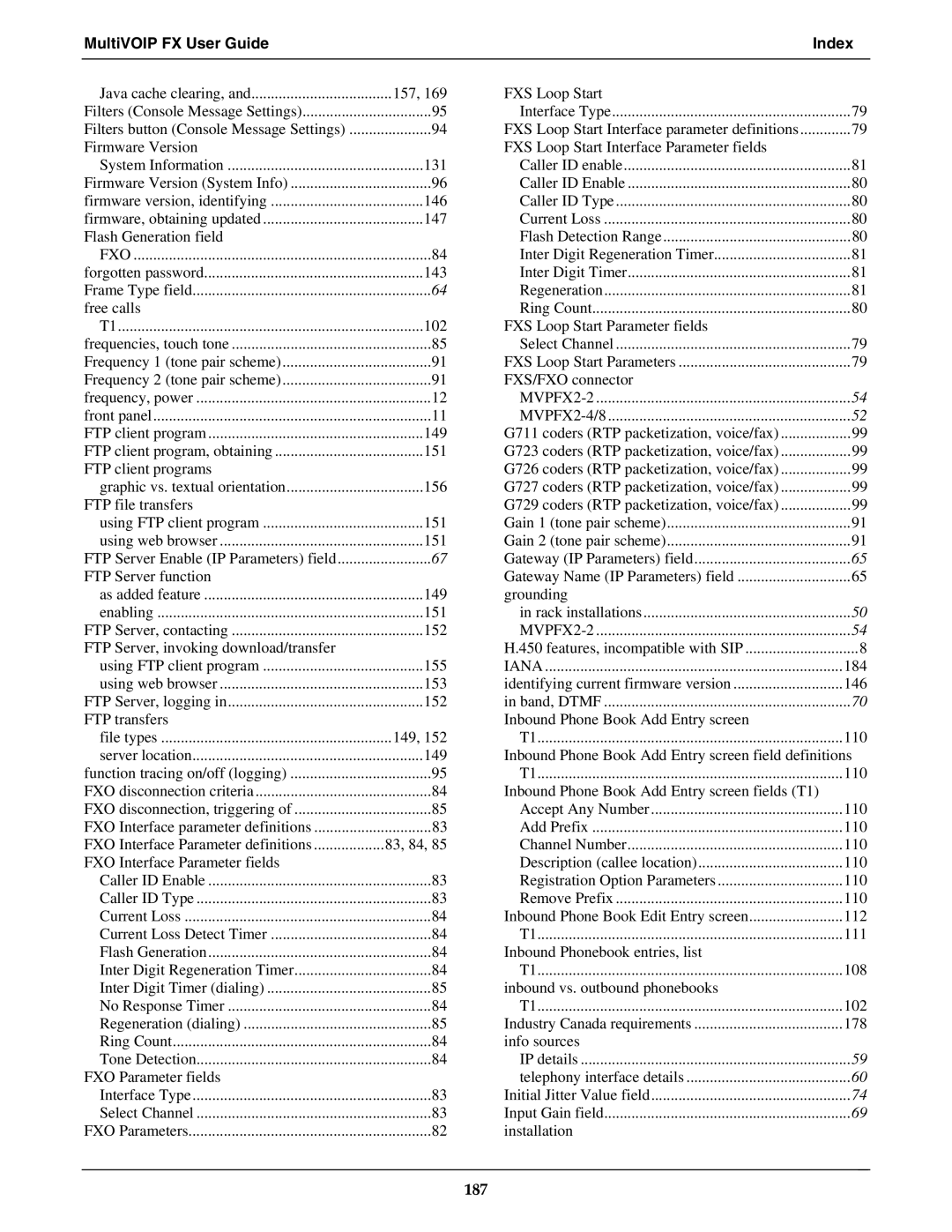 Multi-Tech Systems MVPFX2-2 manual 187 