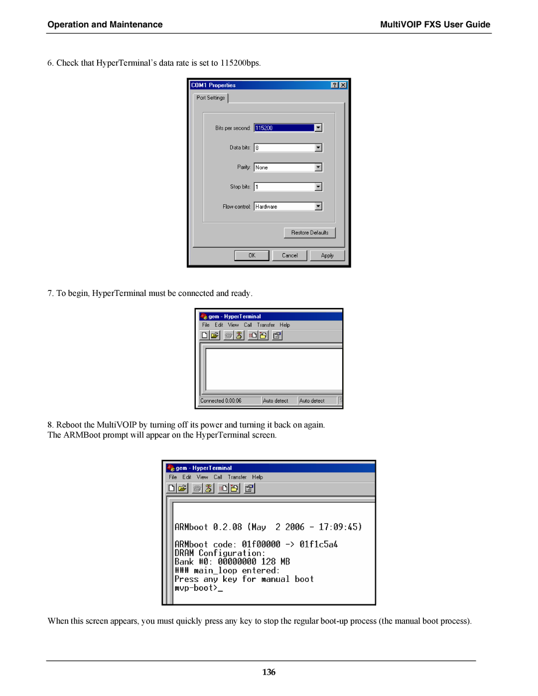 Multi-Tech Systems MVPFXS-24, MVPFXS-8, MVPFXS-16 manual 136 