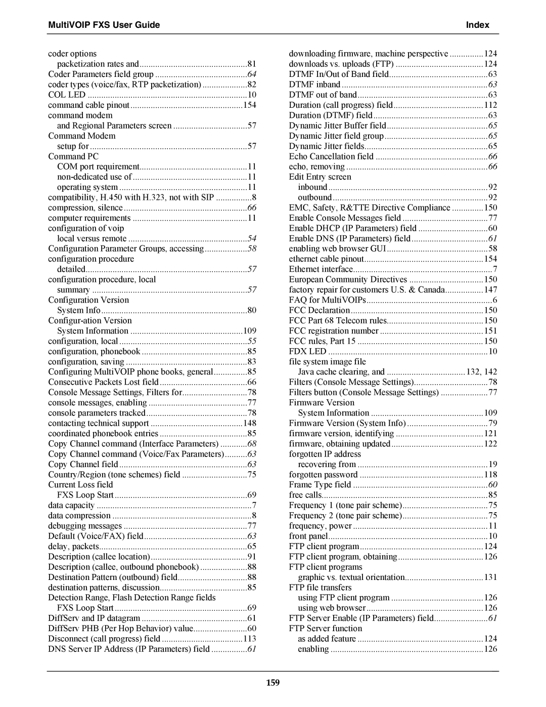 Multi-Tech Systems MVPFXS-8, MVPFXS-24, MVPFXS-16 manual MultiVOIP FXS User Guide Index, Col Led 