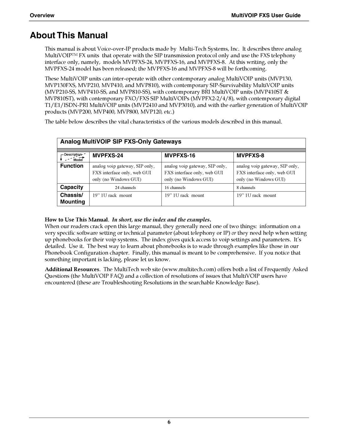 Multi-Tech Systems MVPFXS-8, MVPFXS-24, MVPFXS-16 manual About This Manual 