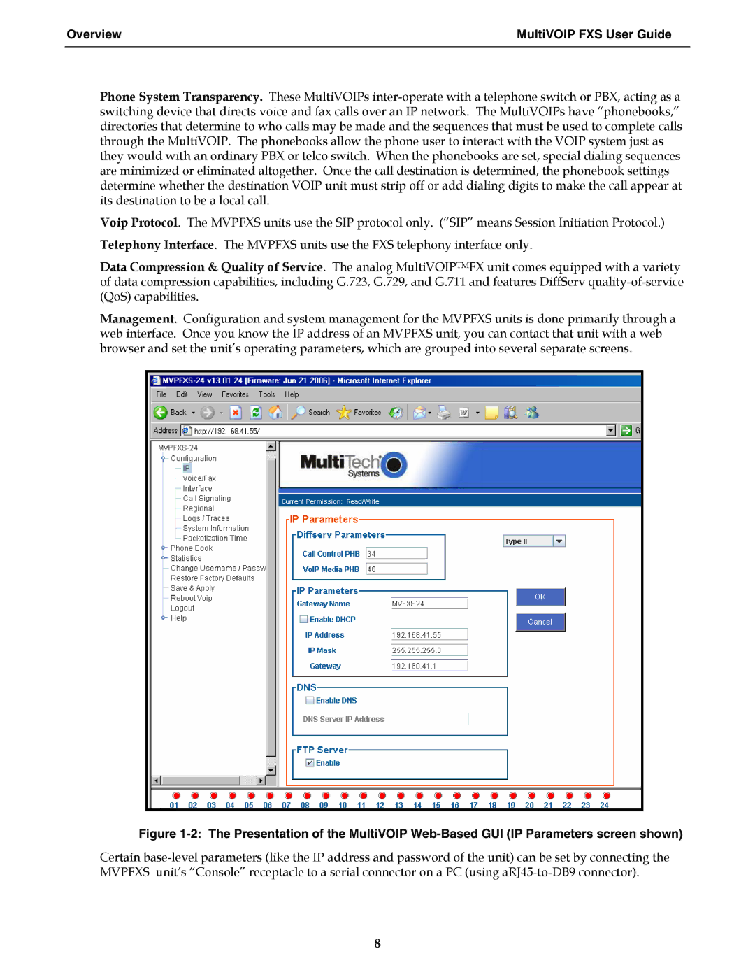 Multi-Tech Systems MVPFXS-16, MVPFXS-8, MVPFXS-24 manual Overview MultiVOIP FXS User Guide 