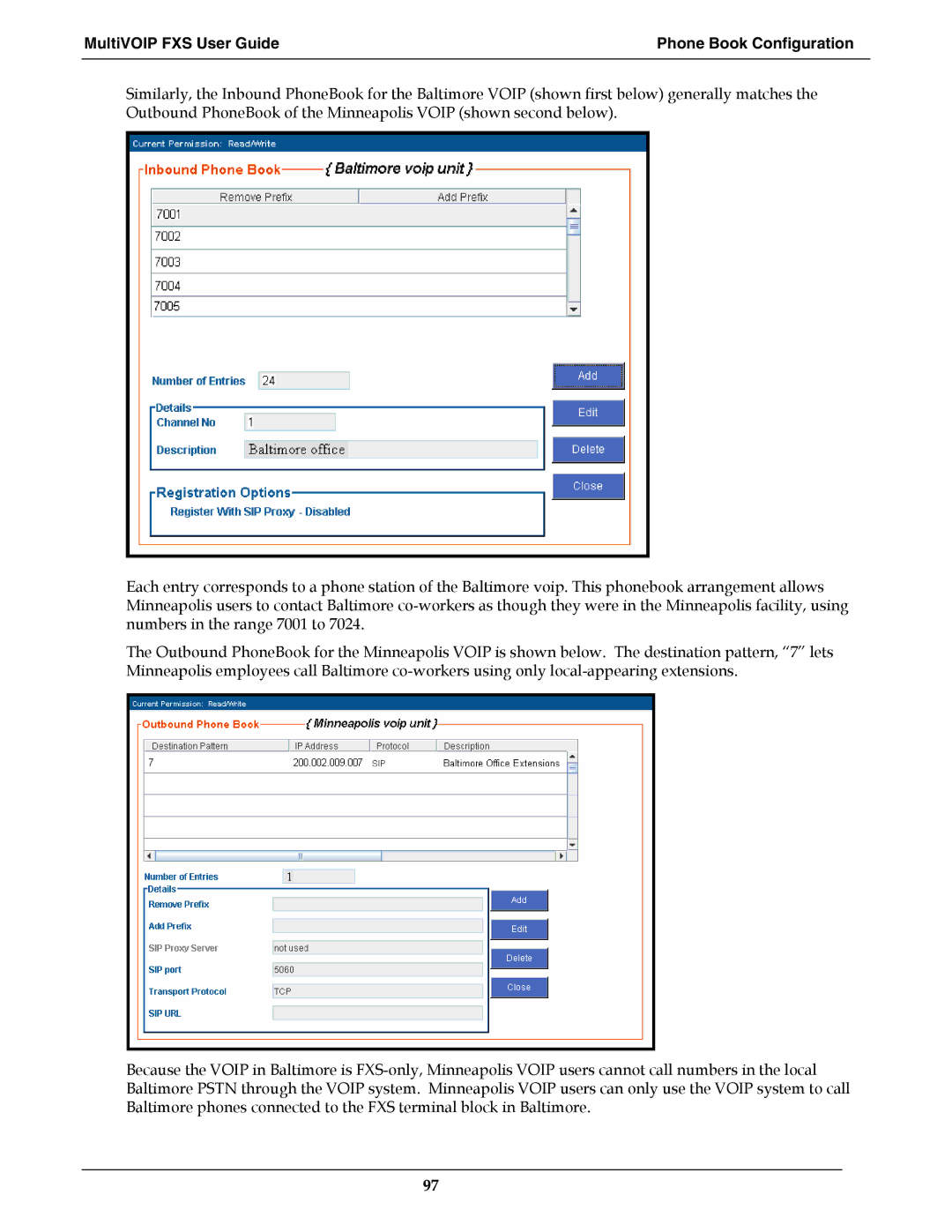 Multi-Tech Systems MVPFXS-24, MVPFXS-8, MVPFXS-16 manual MultiVOIP FXS User Guide Phone Book Configuration 