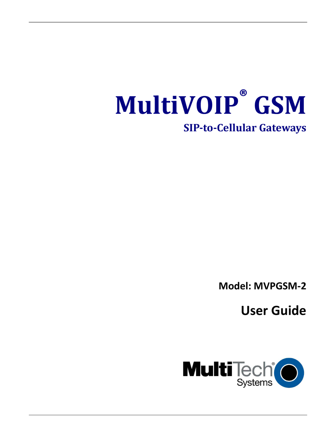 Multi-Tech Systems MVPGSM-2 manual MultiVOIP GSM 