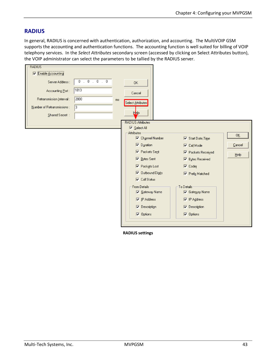 Multi-Tech Systems MVPGSM-2 manual Radius settings 