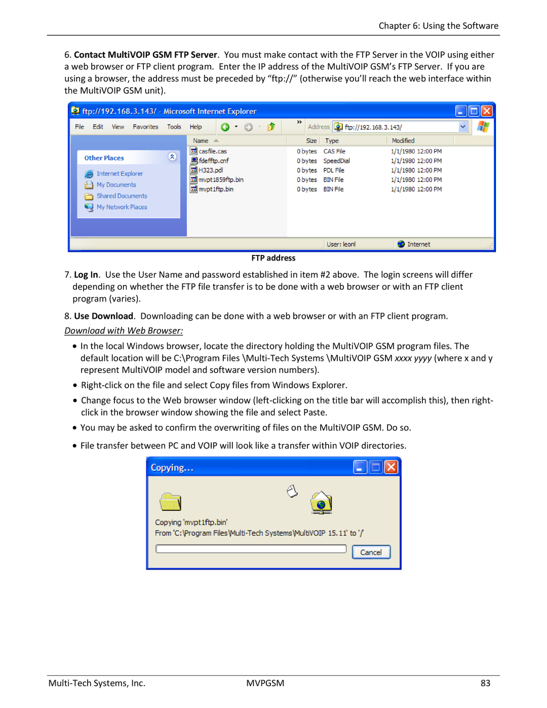 Multi-Tech Systems MVPGSM-2 manual FTP address 