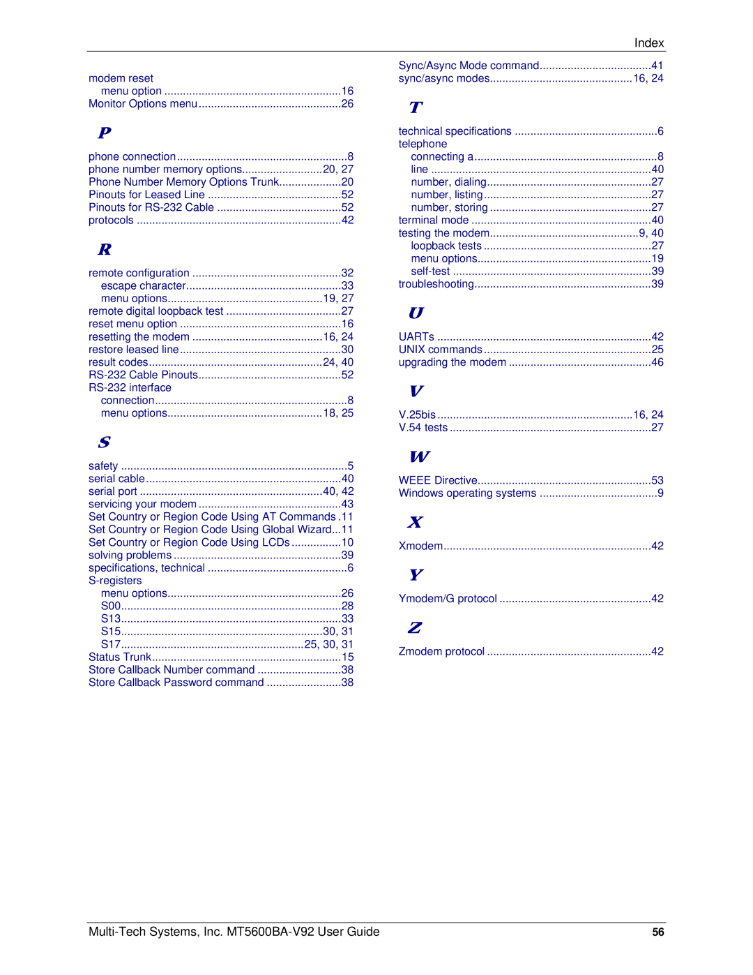 Multi-Tech Systems PN S000408C manual Registers 