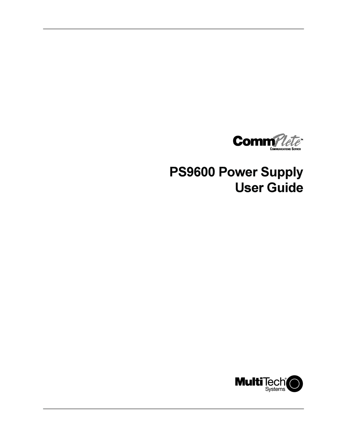 Multi-Tech Systems manual PS9600 Power Supply User Guide 