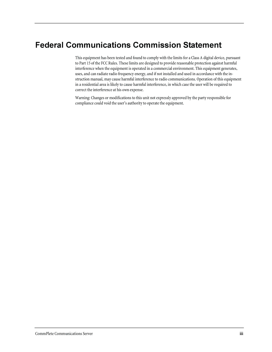 Multi-Tech Systems PS9600 manual Federal Communications Commission Statement 