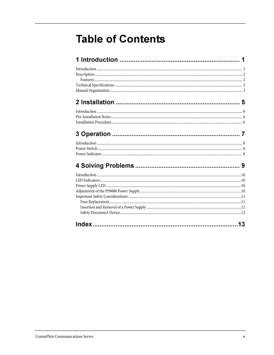 Multi-Tech Systems PS9600 manual Table of Contents 