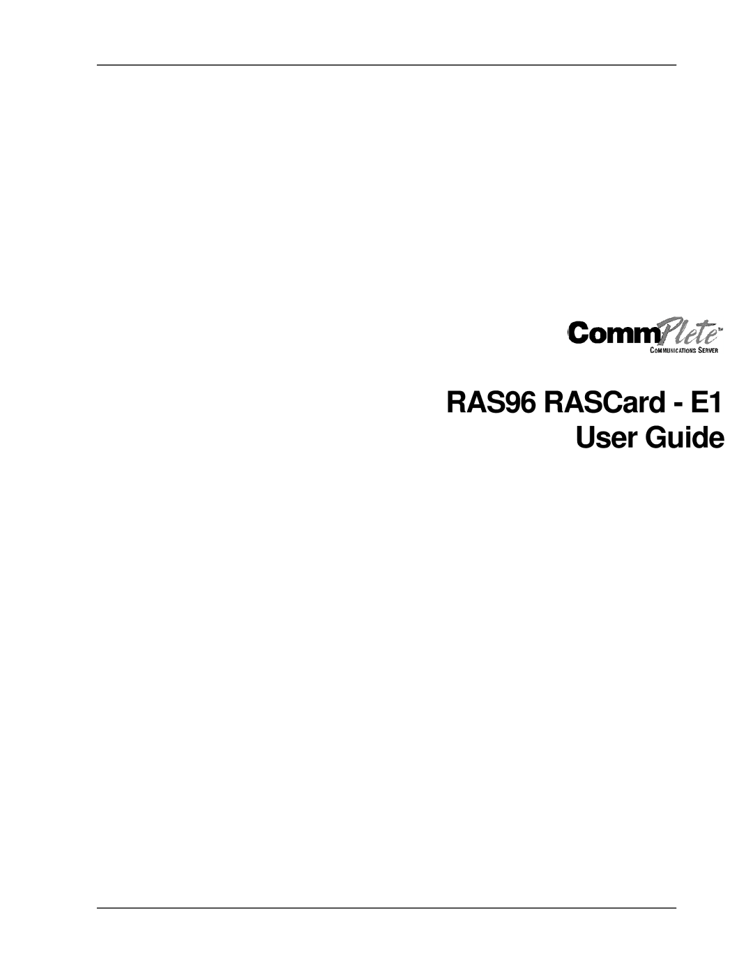 Multi-Tech Systems manual RAS96 RASCard E1 User Guide 