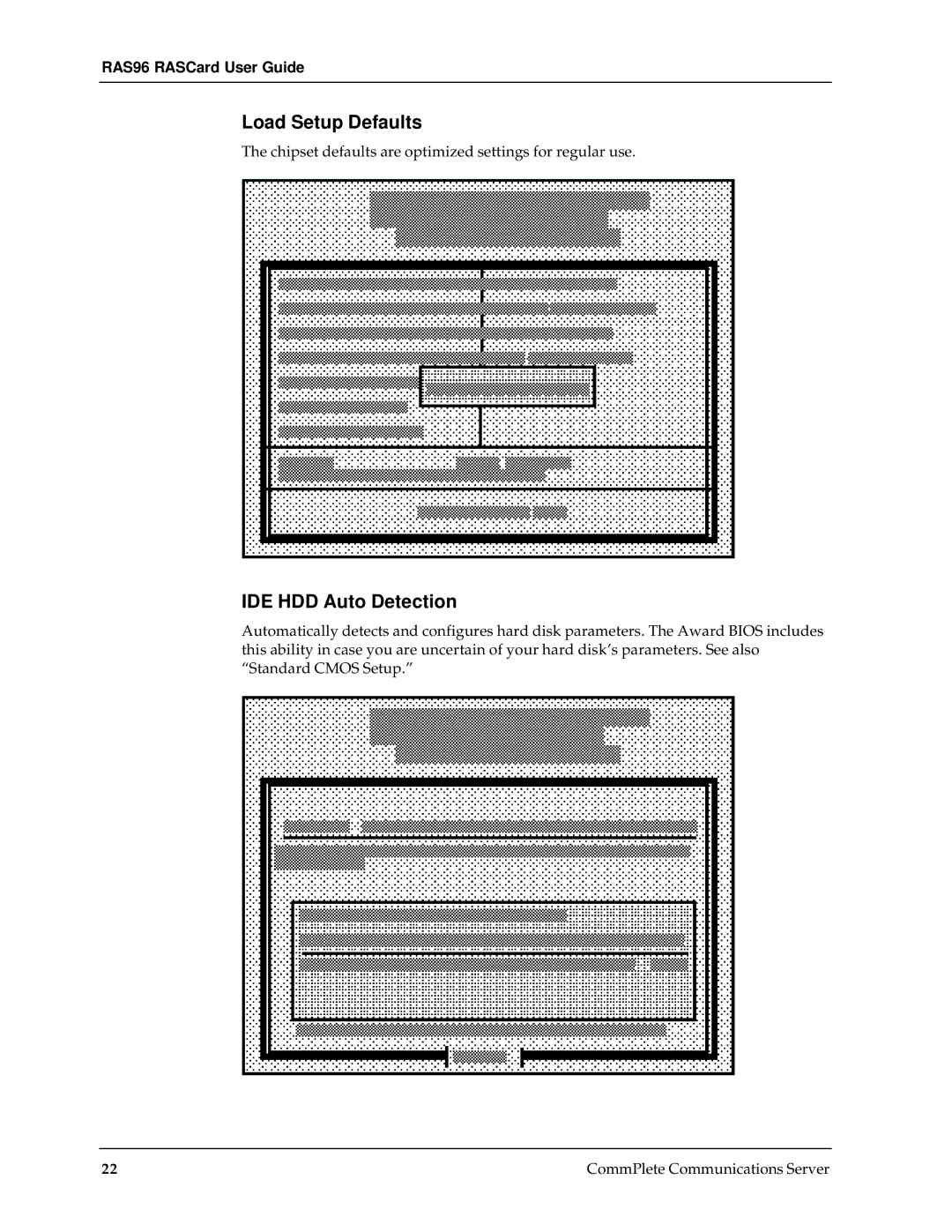 Multi-Tech Systems RAS96 manual Load Setup Defaults, IDE HDD Auto Detection 